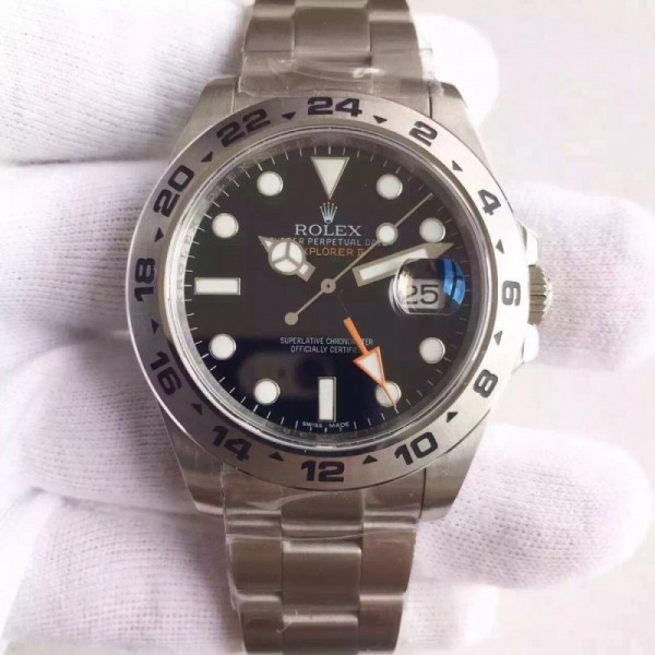 Replica Rolex Explorer II 216570 V6S Stainless Steel Black Dial Swiss 3187