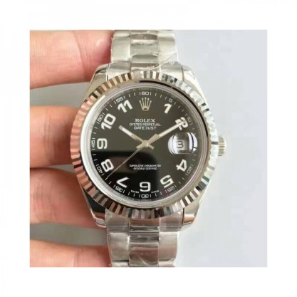 Replica Rolex Datejust II 116334 41MM NF Stainless Steel Black Dial Swiss 2836-2