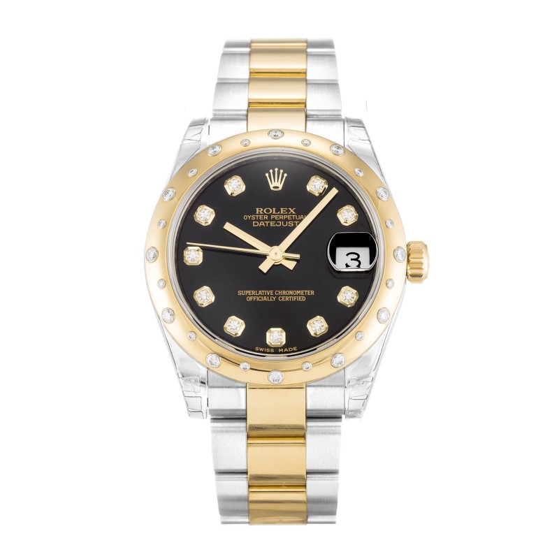 UK Steel & Yellow Gold set with Diamonds Rolex Replica Mid-Size Datejust 178343-31 MM