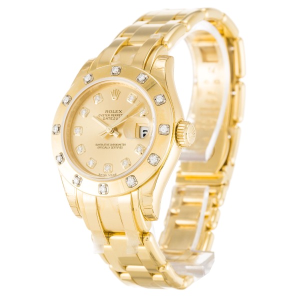 UK Yellow Gold set with Diamonds Rolex Replica Pearlmaster 80318-29 MM