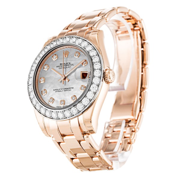 UK Rose Gold set with Diamonds Rolex Replica Pearlmaster 81285-34 MM